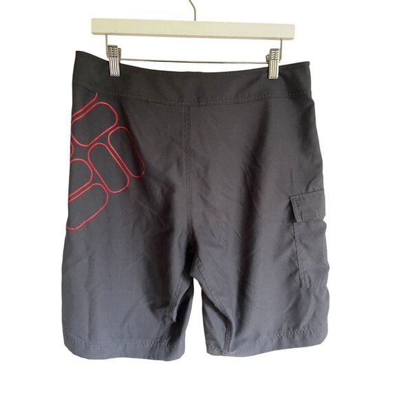 Columbia Omni-Shield Gray Board Shorts W32 x 11 Inseam Orange Logo - Picture 2 of 6